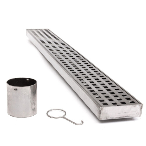 Stainless Steel Tile Insert Linear Shower Grate Bathroom Floor Drain Channel 2