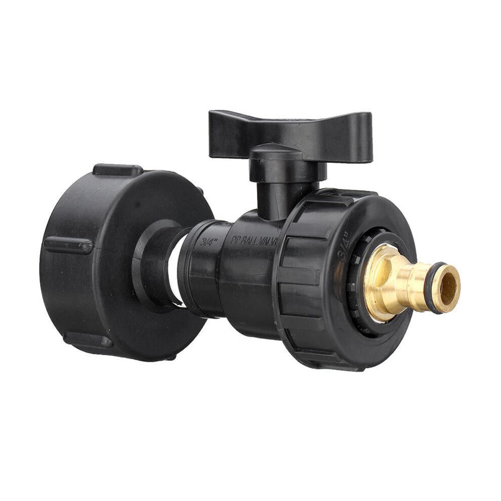 3/4'' Tank Drain Adapter Nozzle Thread Outlet Tap Water Connector Replacement PP Ball Valve Fitting Parts for Home Garden