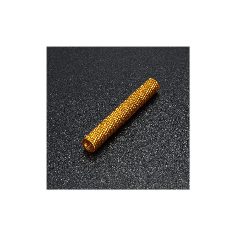 (Gold) M3AS16 50Pcs M3 30mm Knurled Standoff Bolt Aluminum Alloy 6061 Anodized Spacer Multicolor