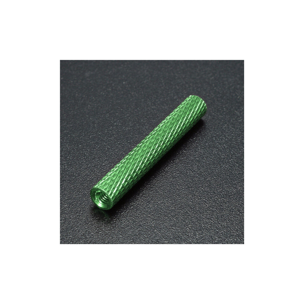 (Green) M3AS16 50Pcs M3 30mm Knurled Standoff Bolt Aluminum Alloy 6061 Anodized Spacer Multicolor