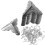 (Silver) 30Pcs Elegant Decorative Corner Protectors Brackets Edge Cover Rattan Pattern 3 Colors 6
