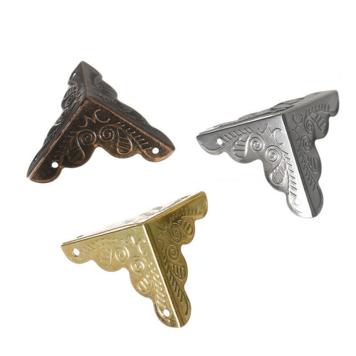 (Silver) 30Pcs Elegant Decorative Corner Protectors Brackets Edge Cover Rattan Pattern 3 Colors 1