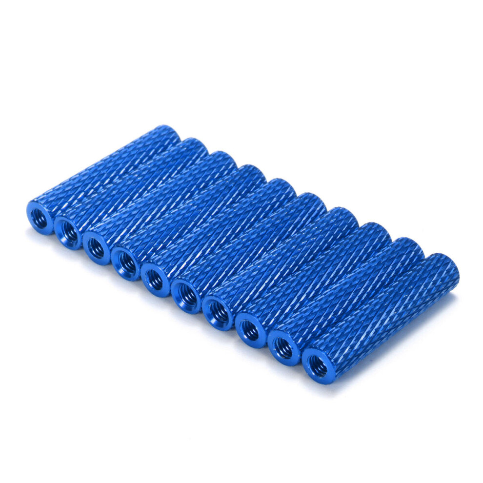 (Dark Blue) M3AS17 50Pcs M3 25mm Knurled Standoff Aluminum Alloy Anodized Spacer