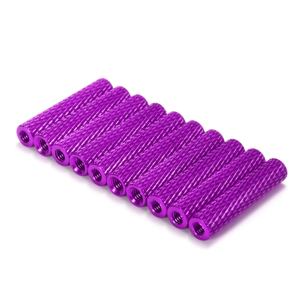 (Purple) M3AS17 50Pcs M3 25mm Knurled Standoff Aluminum Alloy Anodized Spacer