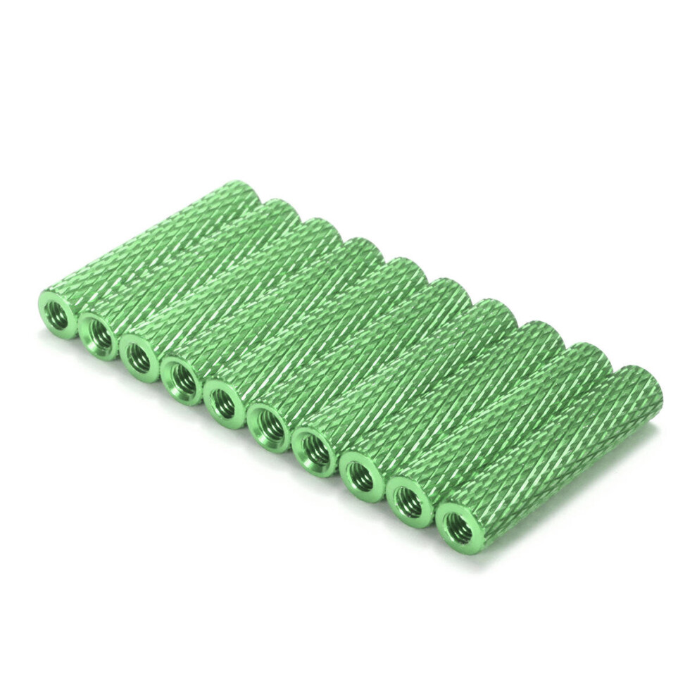 (Green) M3AS17 50Pcs M3 25mm Knurled Standoff Aluminum Alloy Anodized Spacer