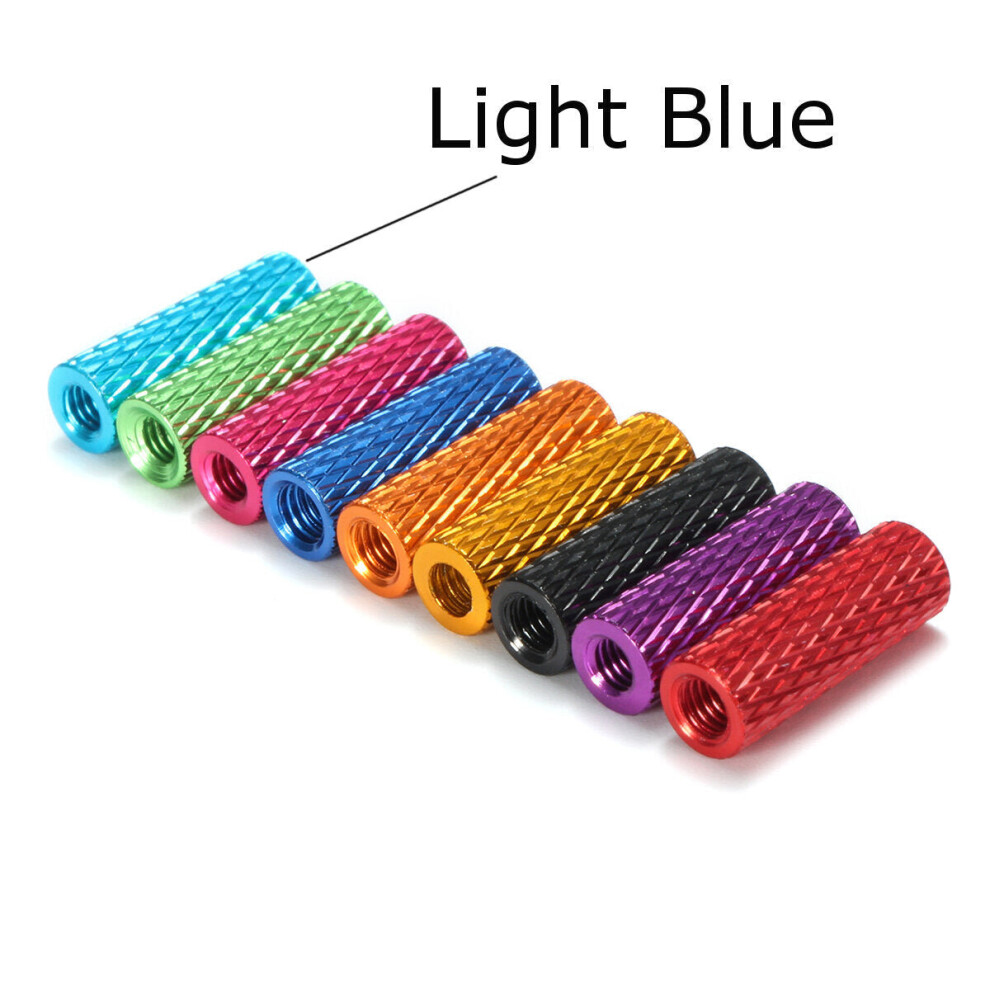 (Dark Blue) M3AS3 10Pcs M3 15mm Knurled Standoff Aluminum Alloy Anodized Spacer