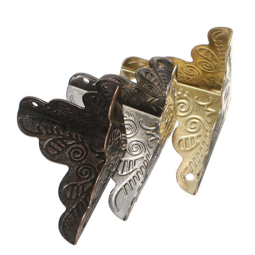 (Black) 30Pcs Elegant Decorative Corner Protectors Brackets Edge Cover Rattan Pattern 3 Colors 2