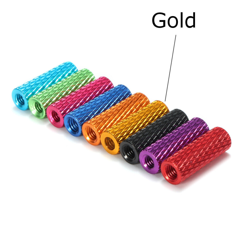 (Red) M3AS3 10Pcs M3 15mm Knurled Standoff Aluminum Alloy Anodized Spacer