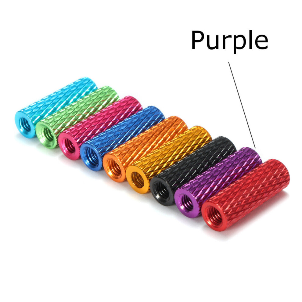 (Pink) M3AS3 10Pcs M3 15mm Knurled Standoff Aluminum Alloy Anodized Spacer