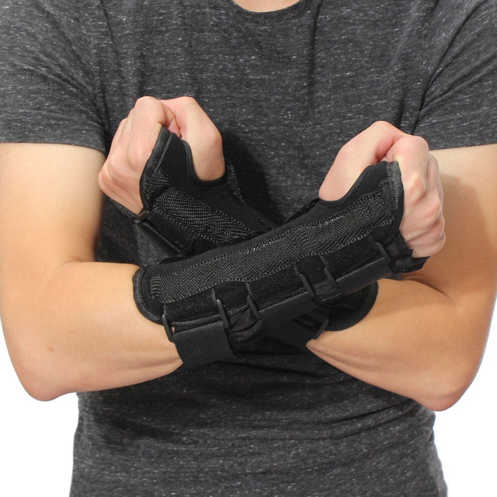 (Left Hand, S) Wrist Splint Support Brace Fractures Carpal Tunnel Arthritis Sprain Band