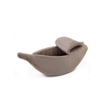 (Brown) Bed Banana Shape Fluffy Warm Soft Plush Breathable Bed Banana Cat Bed pet beds for Small Dogs