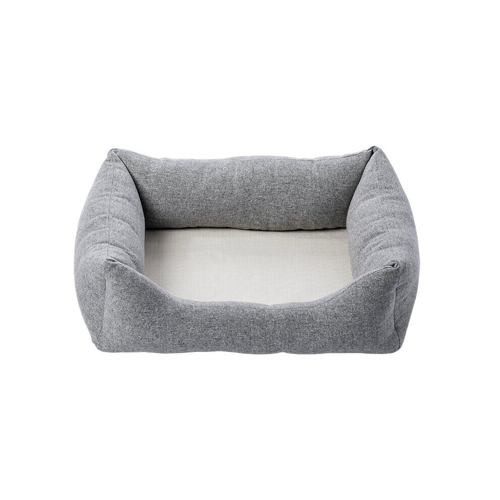 (Gray M) Pet Mat Dog Bed Washable Cotton Linen Material for Small Medium Dogs Teddy