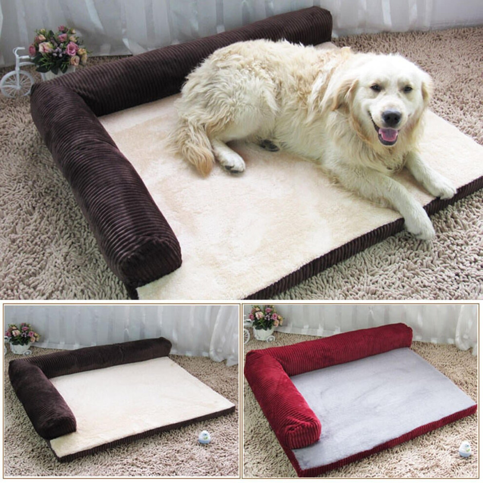 (Red, M) Pet Mat Soft Warm Orthopedic Pet Dog Memory Foam Bed Mat With Removable Cover