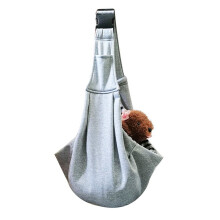 (Gray) Pet Backpack Adjustable Shoulder Strap Big Capacity Pet Single Shoulder Bag Diagonal Cross Bag