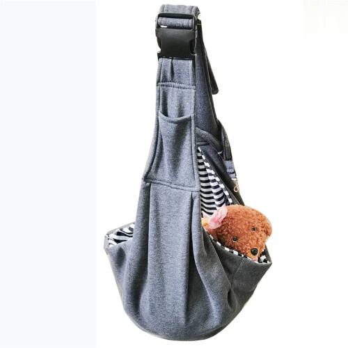 (Dark Gray) Pet Backpack Adjustable Shoulder Strap Big Capacity Pet Single Shoulder Bag Diagonal Cross Bag