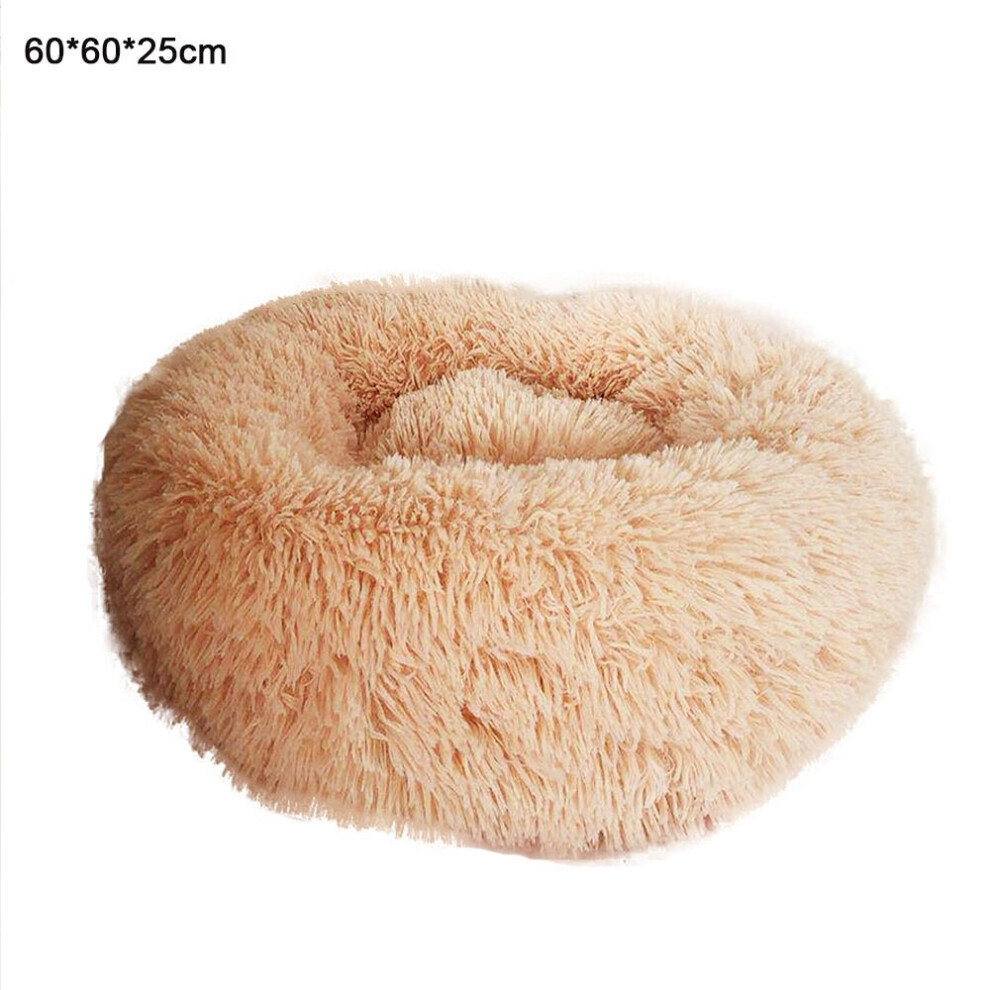 (60cm) Plush Doghouse Sofa Bed Warm Dog Mat Non-slip Washable Pet Mat