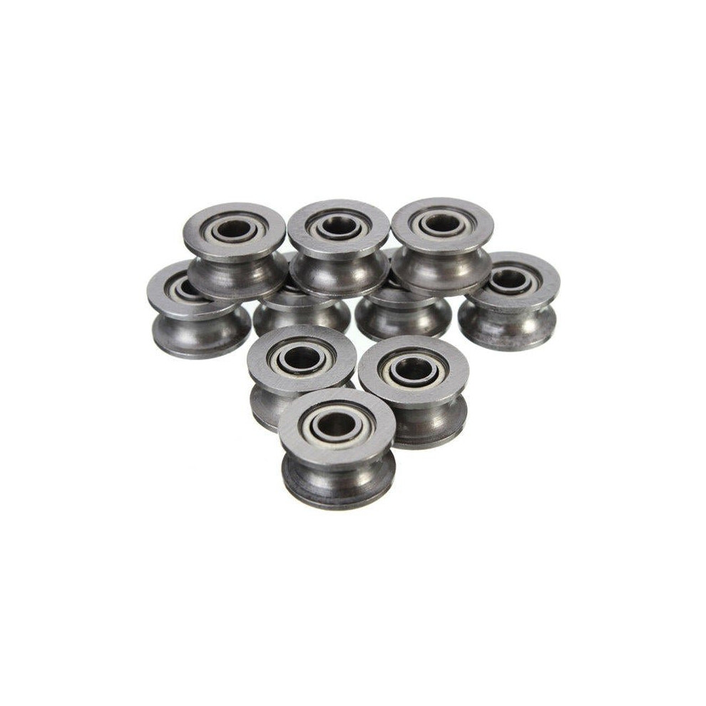 10pcs 4x13x7mm U Groove Sealed Ball Bearings Guide Pulley Ball Bearing