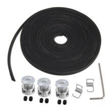 5m Timing Belt with 3pcs 5mm Bore Pulley and 2pcs Belt Locking Spring