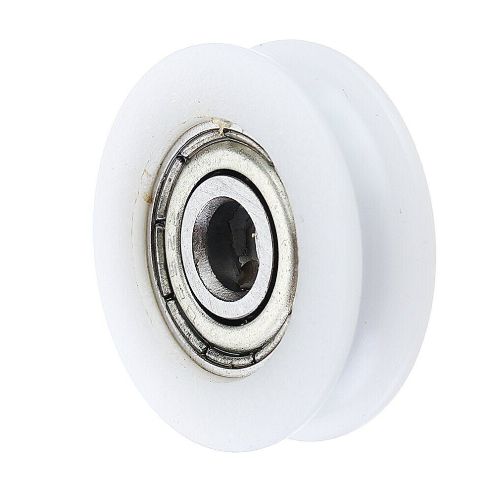 5x24x7mm U Notch Nylon Round Pulley Wheel Roller For 3.8mm Rope Ball Bearing