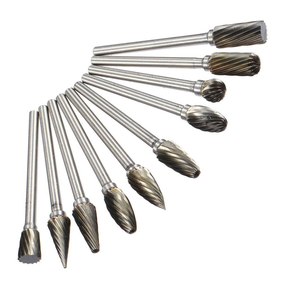 10pcs 6mm Tungsten Steel Grinding Burrs Rotary File