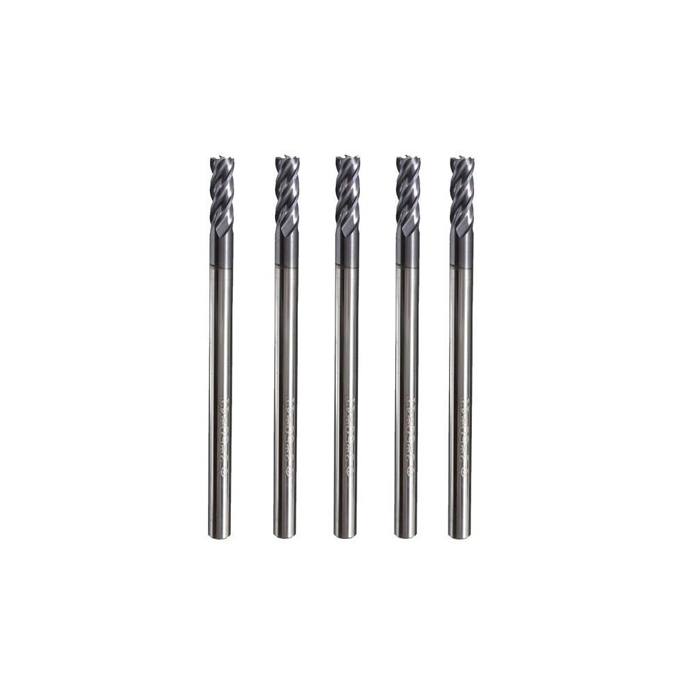 5pcs 4 Flutes 3mm Shank Tungsten Carbide End Mill Cutter HRC50 CNC Tool