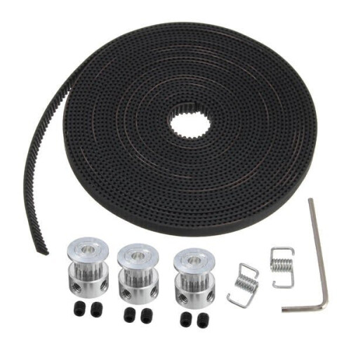 5m Timing Belt with 3pcs 5mm Bore Pulley and 2pcs Belt Locking Spring 1