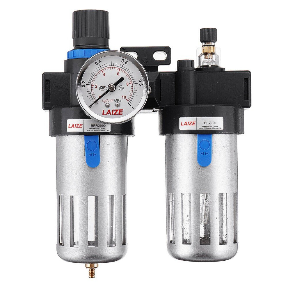 (BFC2000: G1/4) 2 In 1 Compressor Air Filter Air Pressure Regulator Water-oil Separator Trap Filter for Air Tools System