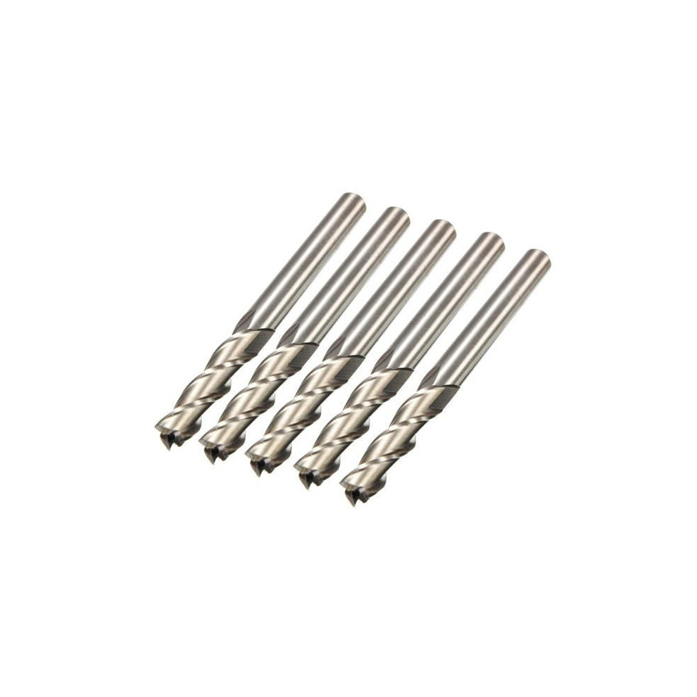 5pcs 6mm x 3 Flute HSS End Mill Cutter