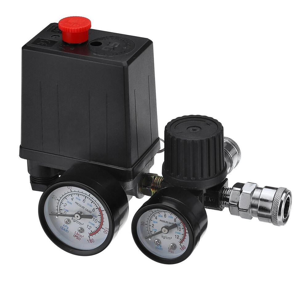 (380V) 220V/380V Air Compressor Pressure Switch Control Valve Regulator Gauges with Quick Connector