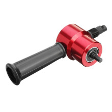 (Red) Double Headed Sheet Metal Cutting Nibbler Drill Attachment Metal Cutter Tool with Case Red Gold Blue