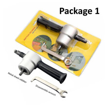 (Type B: Single pack) Double Head Sheet Metal Nibbler Cutter Cutting Tool Saw Power Drill Attachment