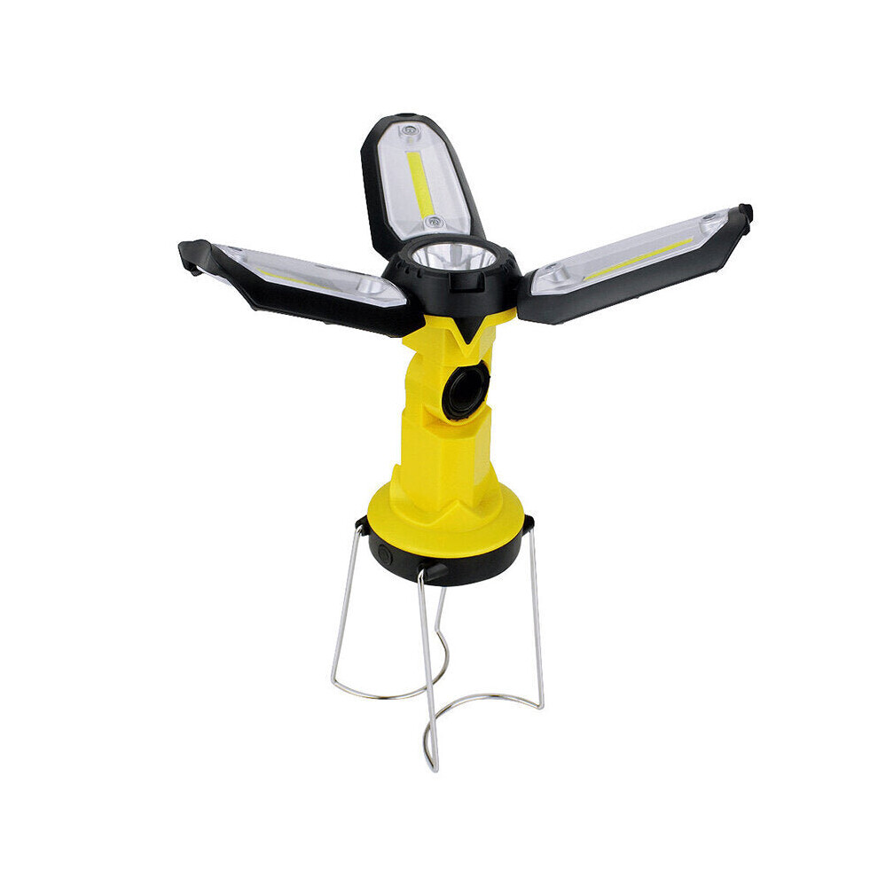 (Yellow) Rechargeable Camping Lantern Flashlight Hanging Camping Light Portable Collapsible Light