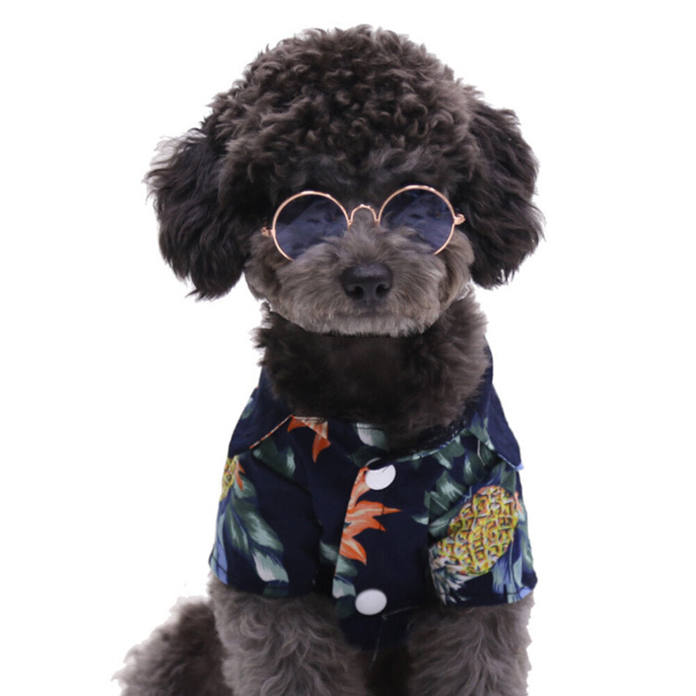 (Green) Dog Glasses Lovely Vintage Round Cat Sunglasses Reflection Eye Wear Glasses