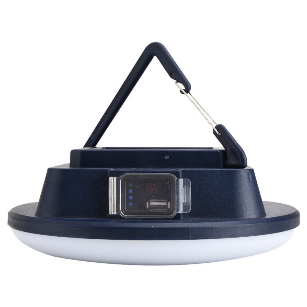 (Blue) Solar LED Camping Lamp With Remote Control IPX6 Waterproof Outdoor Floodlight 3-Modes Hanging Tent Light