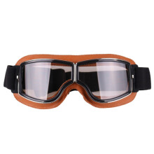 (transparent Yellow) Retro Style Vintage Motorcycle Goggles Helmet Protective Eyewear for Outdoor Sports