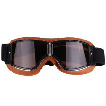 (White+ Grey) Retro Style Vintage Motorcycle Goggles Helmet Protective Eyewear for Outdoor Sports