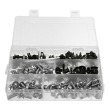 (Silver) 198PCS Motorcycle Nylon Washer KitFairing Bolts Screws Retainer Fastener Clips