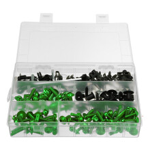 (Green) 198PCS Motorcycle Nylon Washer KitFairing Bolts Screws Retainer Fastener Clips