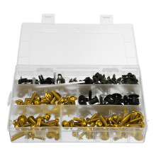 (Golden) 198PCS Motorcycle Nylon Washer KitFairing Bolts Screws Retainer Fastener Clips