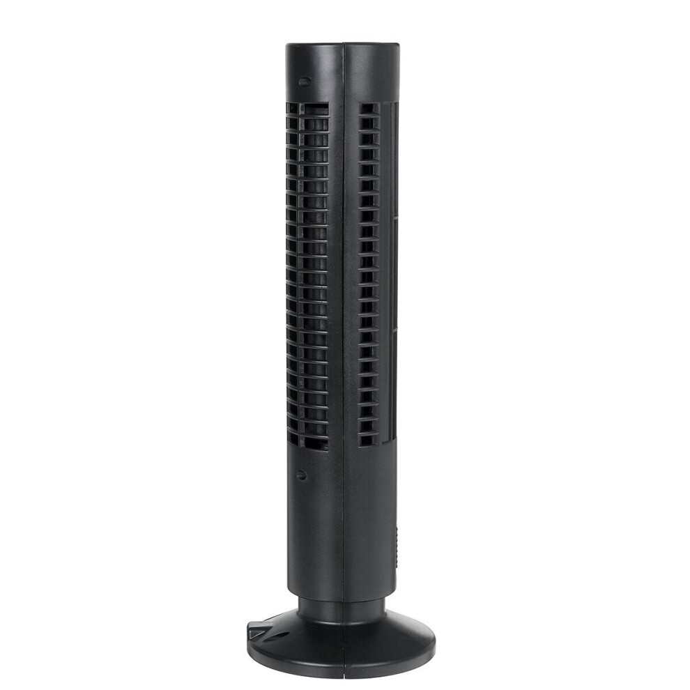 (Black) USB Mini Leafless Air Conditioner Table Cooler Tower Fan Summer Cooling for Home Office