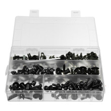 (Black) 198PCS Motorcycle Nylon Washer KitFairing Bolts Screws Retainer Fastener Clips