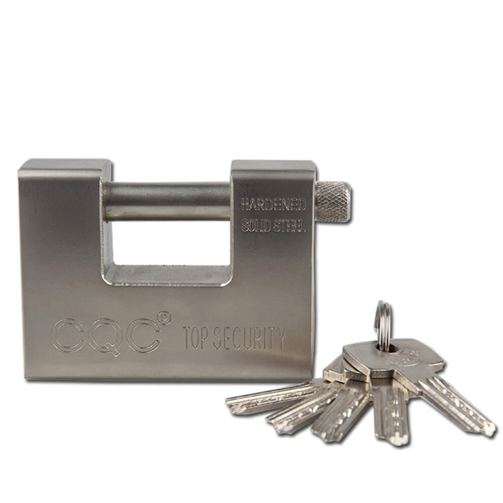 (L) Super Thick Metal Rectangular Padlock Rust-Proof Dust Pry Security Door Lock
