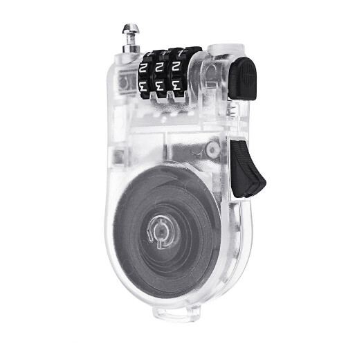 Retractable Steel Wire Cable Lock 3 Digit Combination Bicycle Laptop Luggage Security 116cm 2