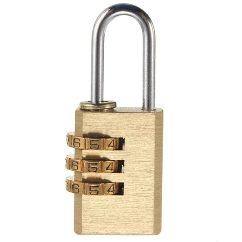 Heavy Security 3 Digit Brass Code Combination Padlock Luggage Gym Locker Toolbox Lock 1
