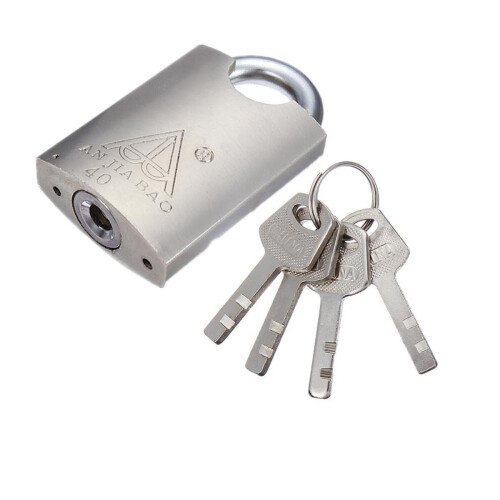 40mm 4 Keys Heavy Duty Closed Shackle High Security Solid Steel Lock Padlock 1