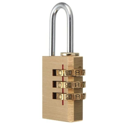 Heavy Security 3 Digit Brass Code Combination Padlock Luggage Gym Locker Toolbox Lock 2