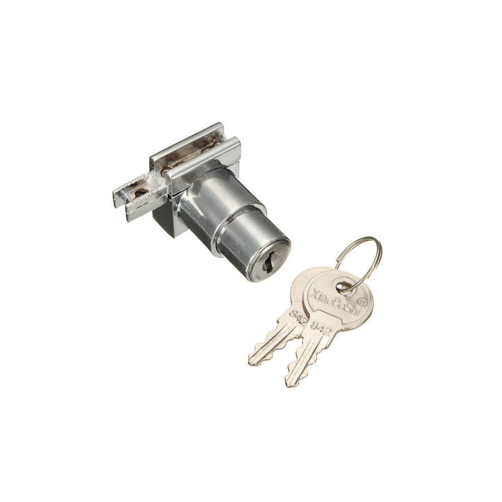 Chrome Zinc Alloy Display Case Showcase Hinged Glass Cabinet Door Lock With 2 Keys 3654659135162