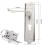 Polished Door Handle Front Back Lever Lock Cylinder Dual Latch with Keys 6