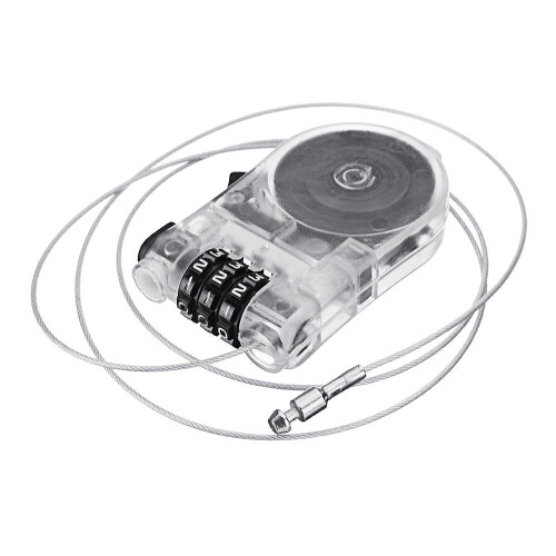 Retractable Steel Wire Cable Lock 3 Digit Combination Bicycle Laptop Luggage Security 116cm 1