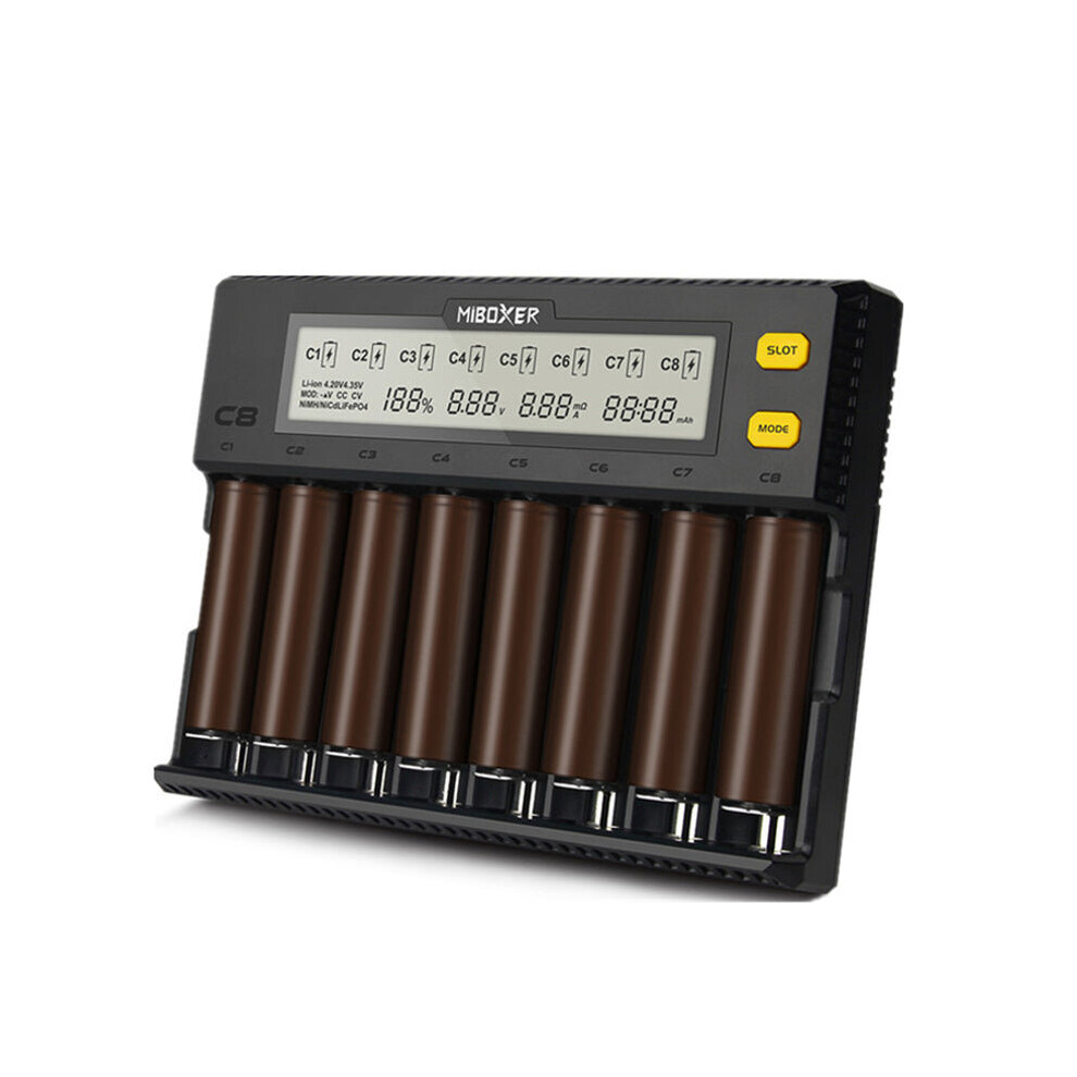 8 Slots Rapid Smart AA AAA 18650 Battery Charger